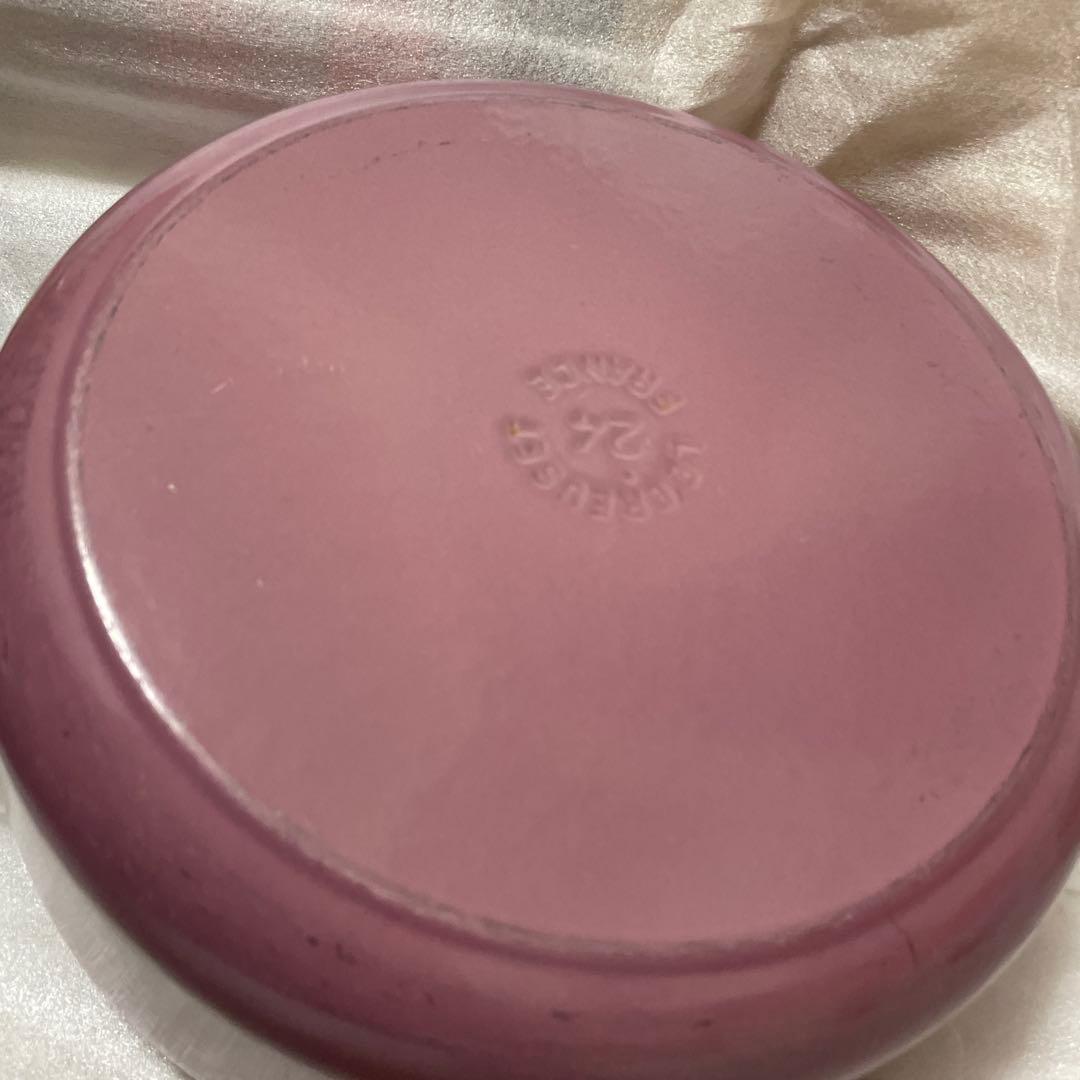 ルクルーゼ ココット ジャポネーズ 24cm モーヴピンク 中古品