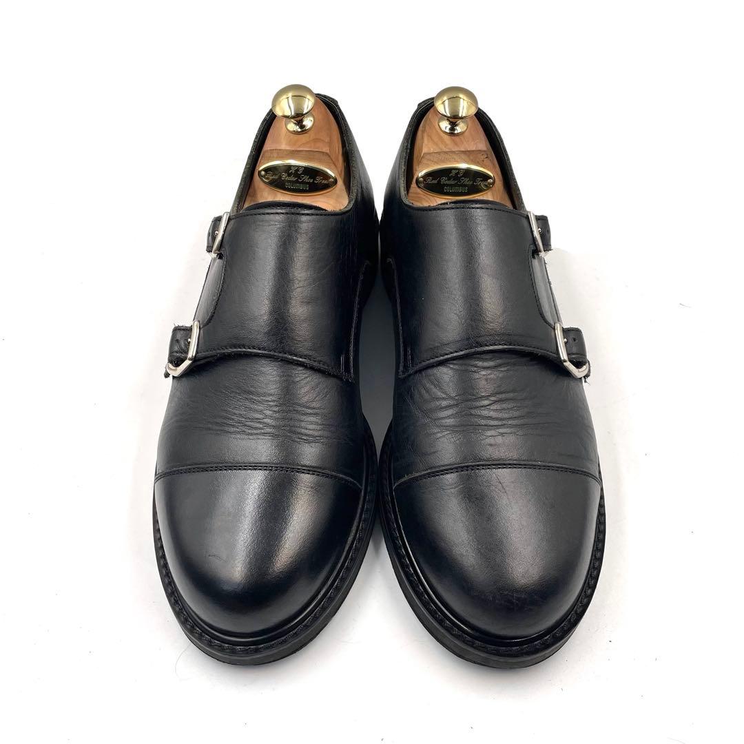 《超美品》ヤマチョウメイド 三陽山長 ダブルモンク 本革 レザー ブラック 8