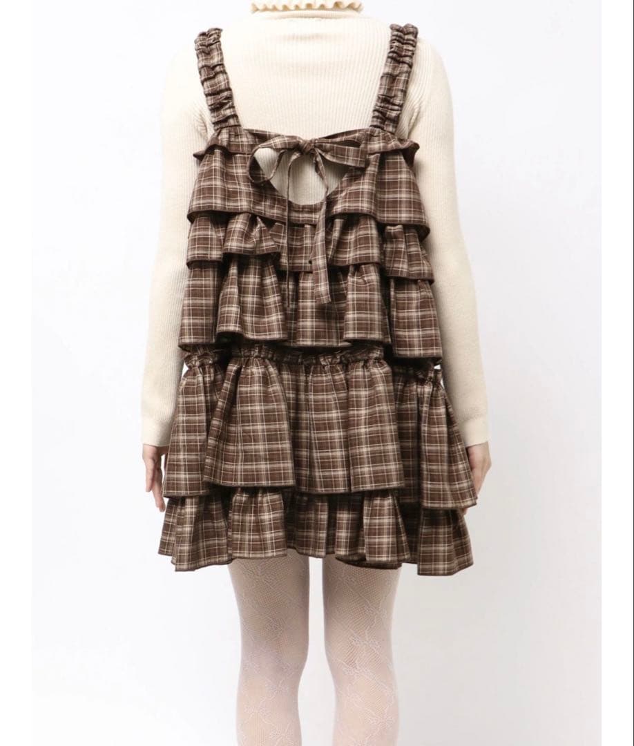 merry jenny チェックホイップクリームミニワンピース