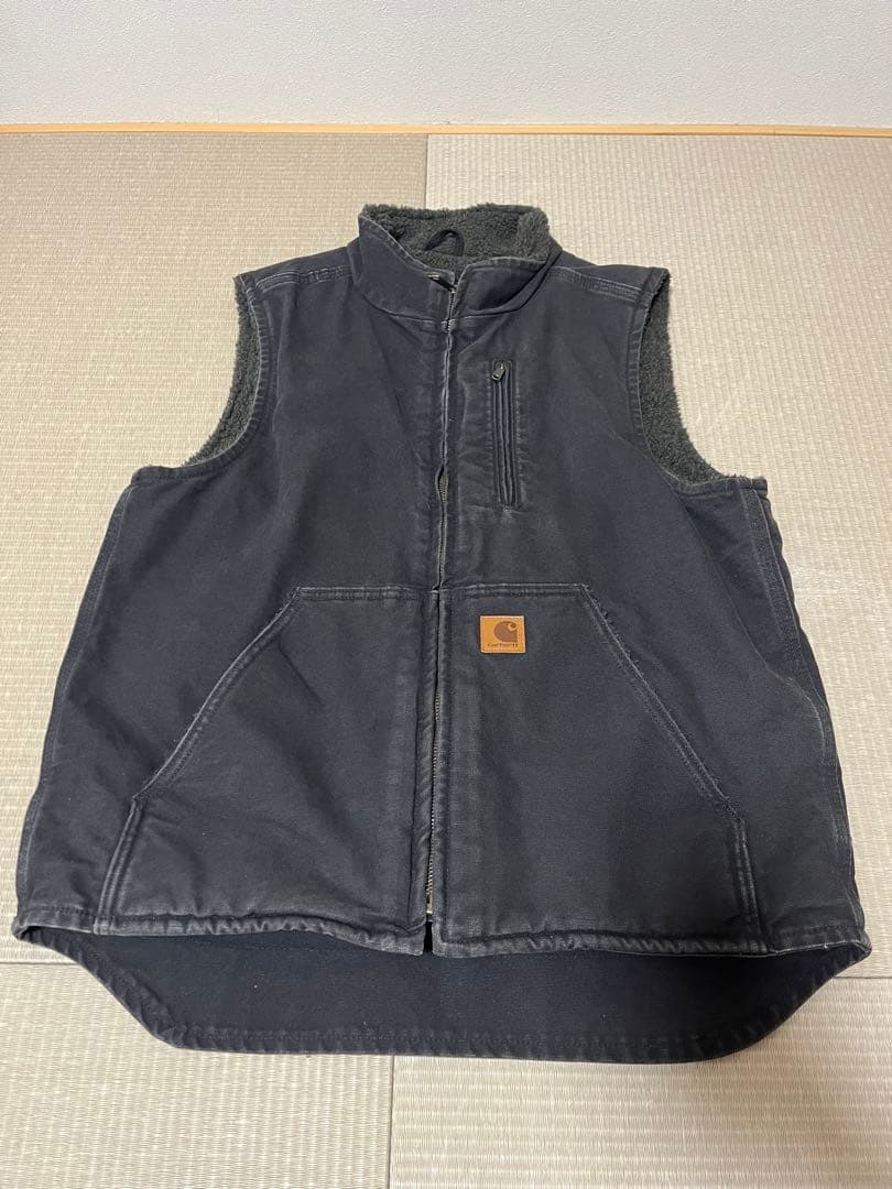 Carhartt カーハート ダックベスト 裏ボア ブラック USA 古着 人気