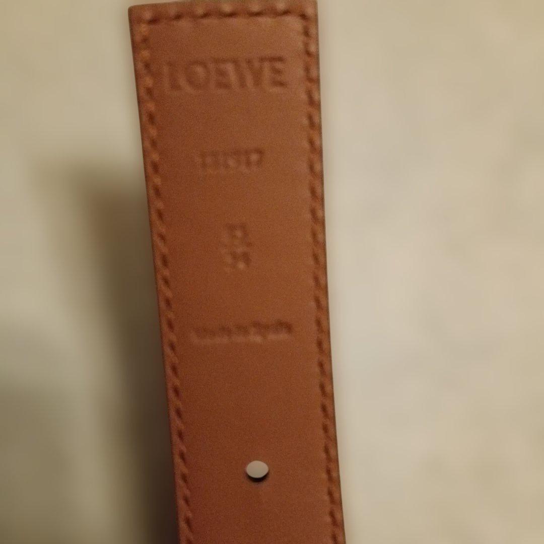 LOEWE ブラウンレザーベルト ロゴバックル
