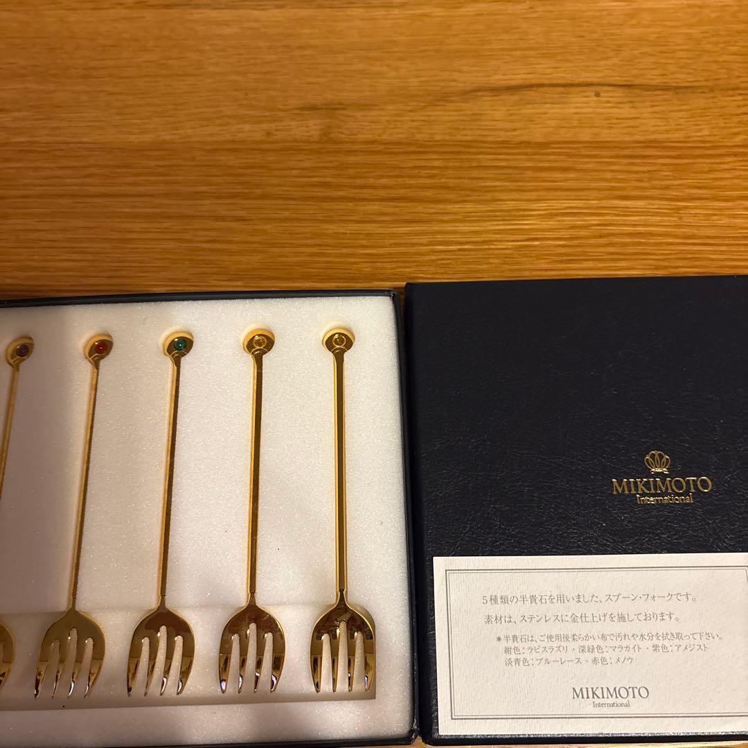 MIKIMOTO ミキモト 半貴石カトラリー フォーク 5本セット後1時間のみ