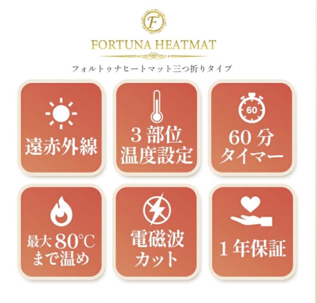 【美品】FORTUNA HEATMAT 遠赤外線 ヒートマット 三つ折りタイプ