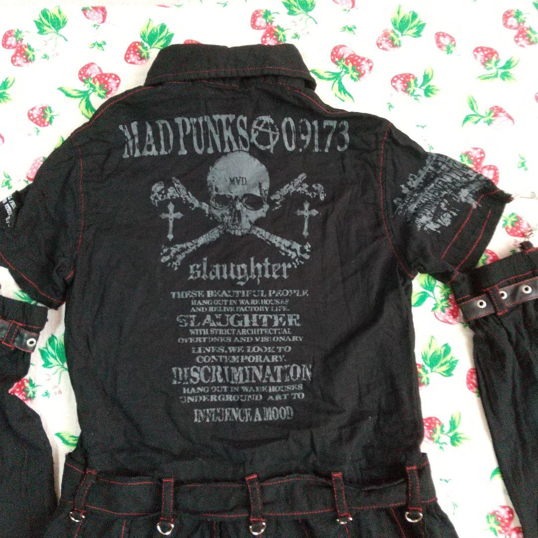 マッドパンクス アームカバー付き半袖ガーゼチュニック 黒