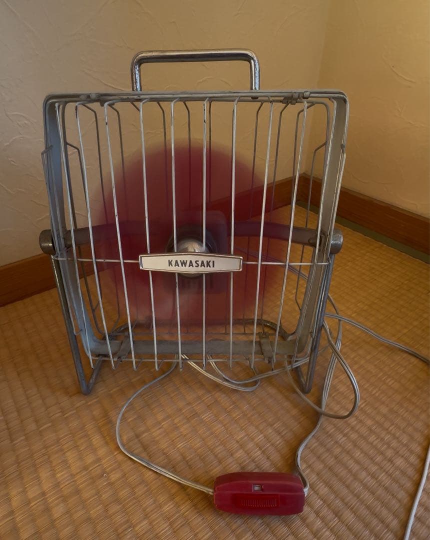 KAWASAKI 赤色 家庭用 扇風機 レトロ