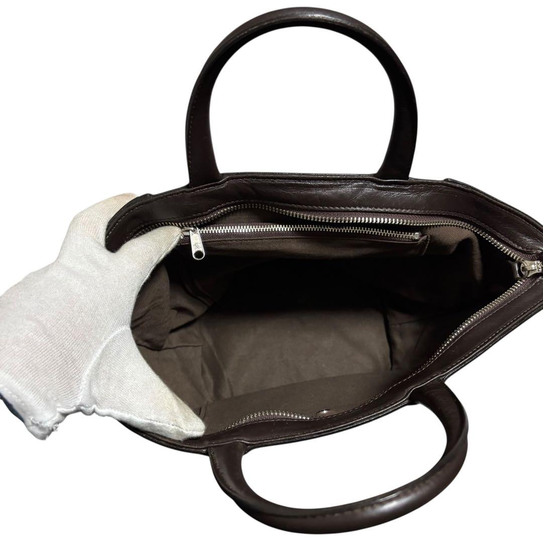 【希少】　マーガレットハウエル　レザー　ハンドバッグ　バケツ　ダークブラウン