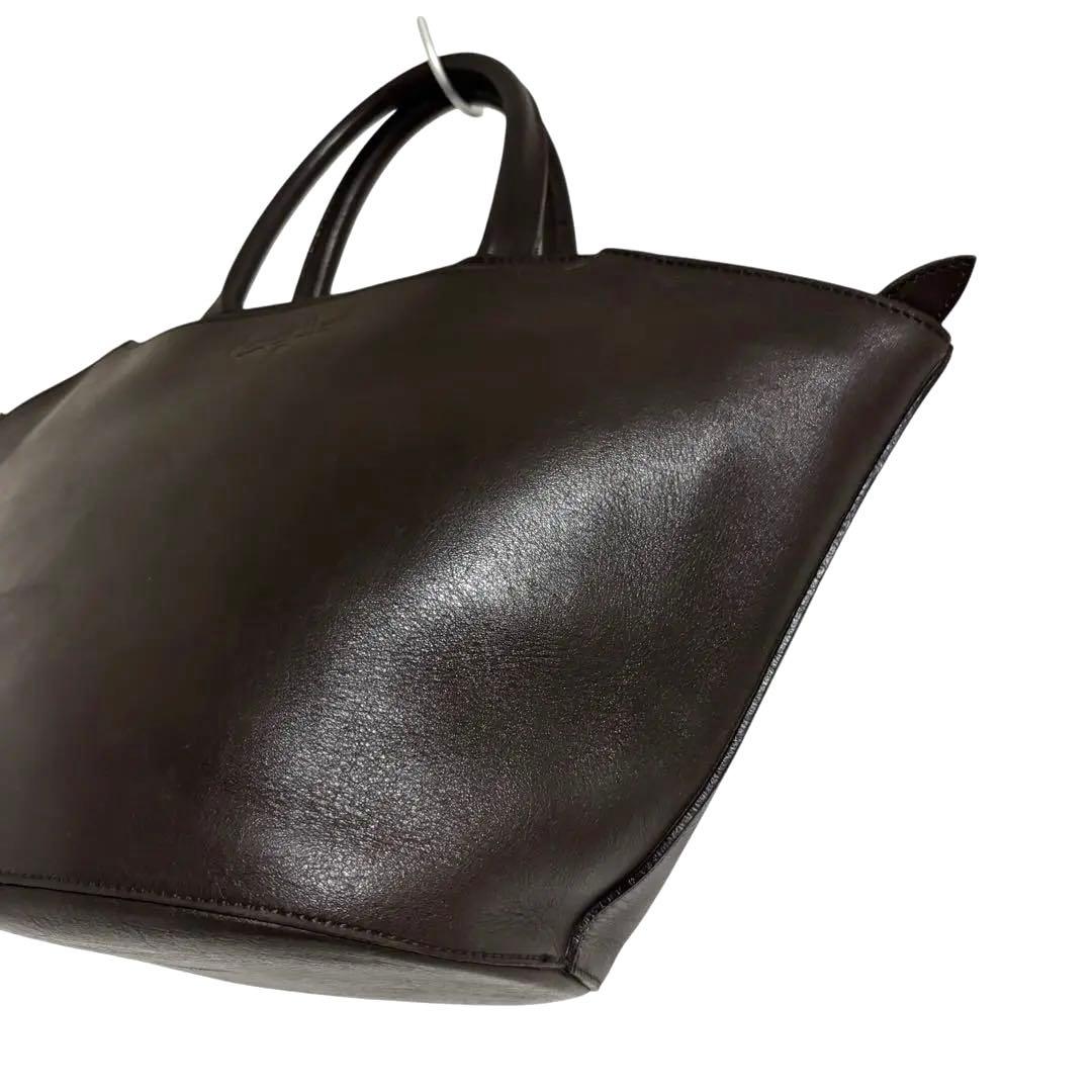 【希少】　マーガレットハウエル　レザー　ハンドバッグ　バケツ　ダークブラウン