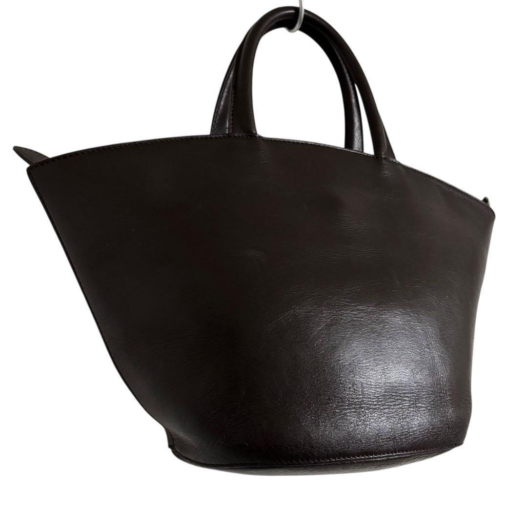 【希少】　マーガレットハウエル　レザー　ハンドバッグ　バケツ　ダークブラウン