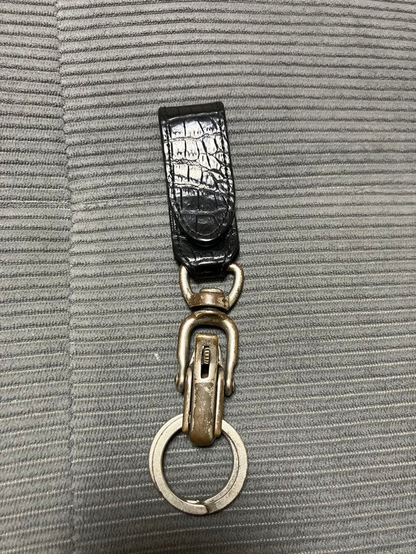 バックラッシュオイルクロコレザーキーホルダー　キーリング