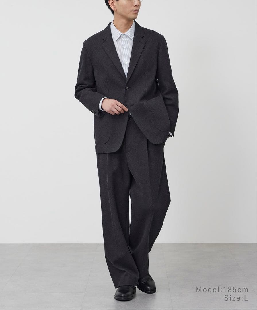 PLST プレシャスニットメルトンワイドパンツ　スラックス イージーパンツ