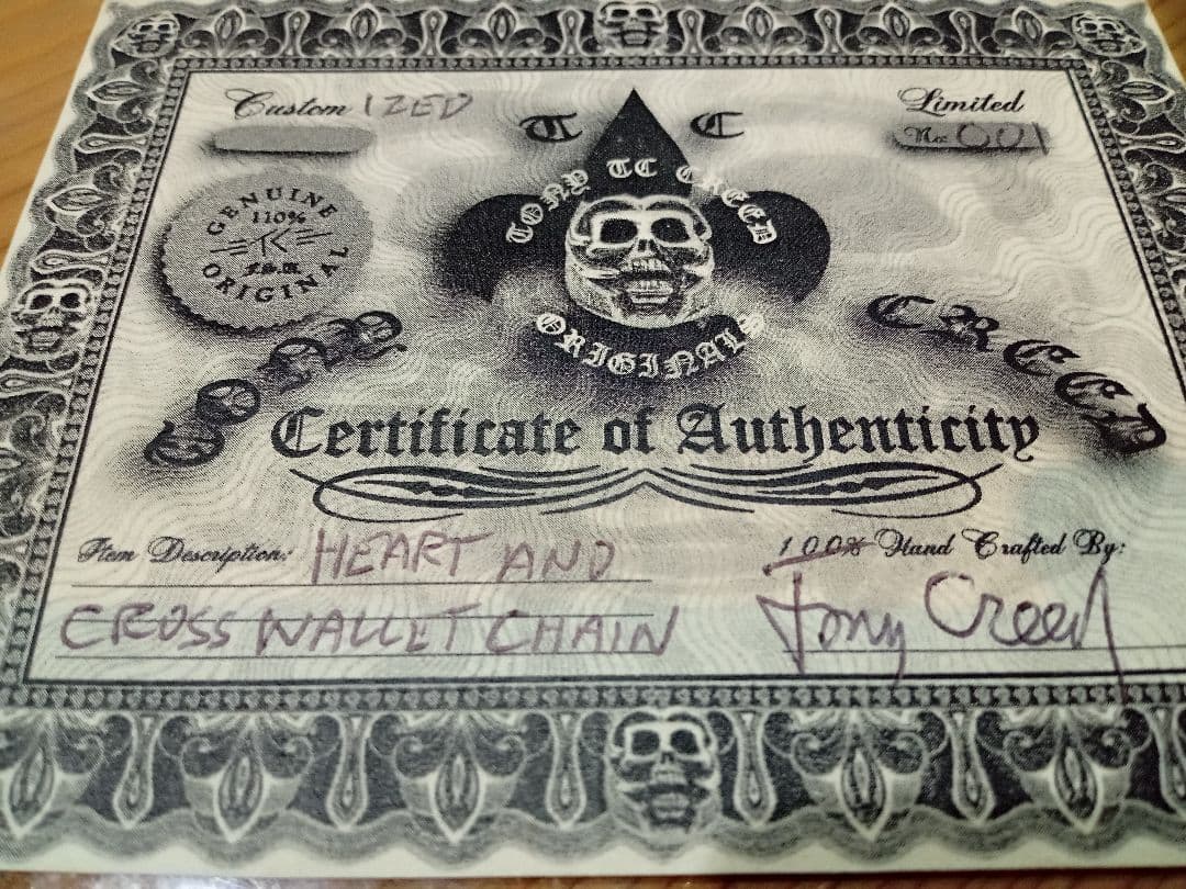 Tony Creed トニークリードクロス&ハートカスタムウォレットチェーン