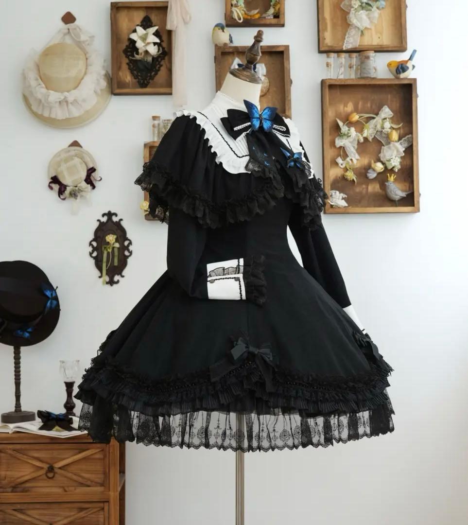 【最終値下げ】星箱works ユリシスファンタジー　ケープカラーワンピース