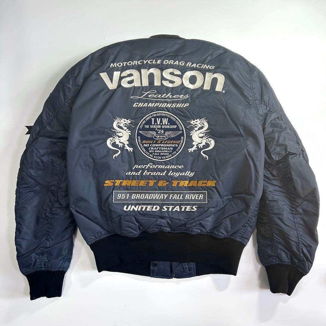 VANSON VSE25102W 販路限定 MA-1 ナイロン ジャケット L
