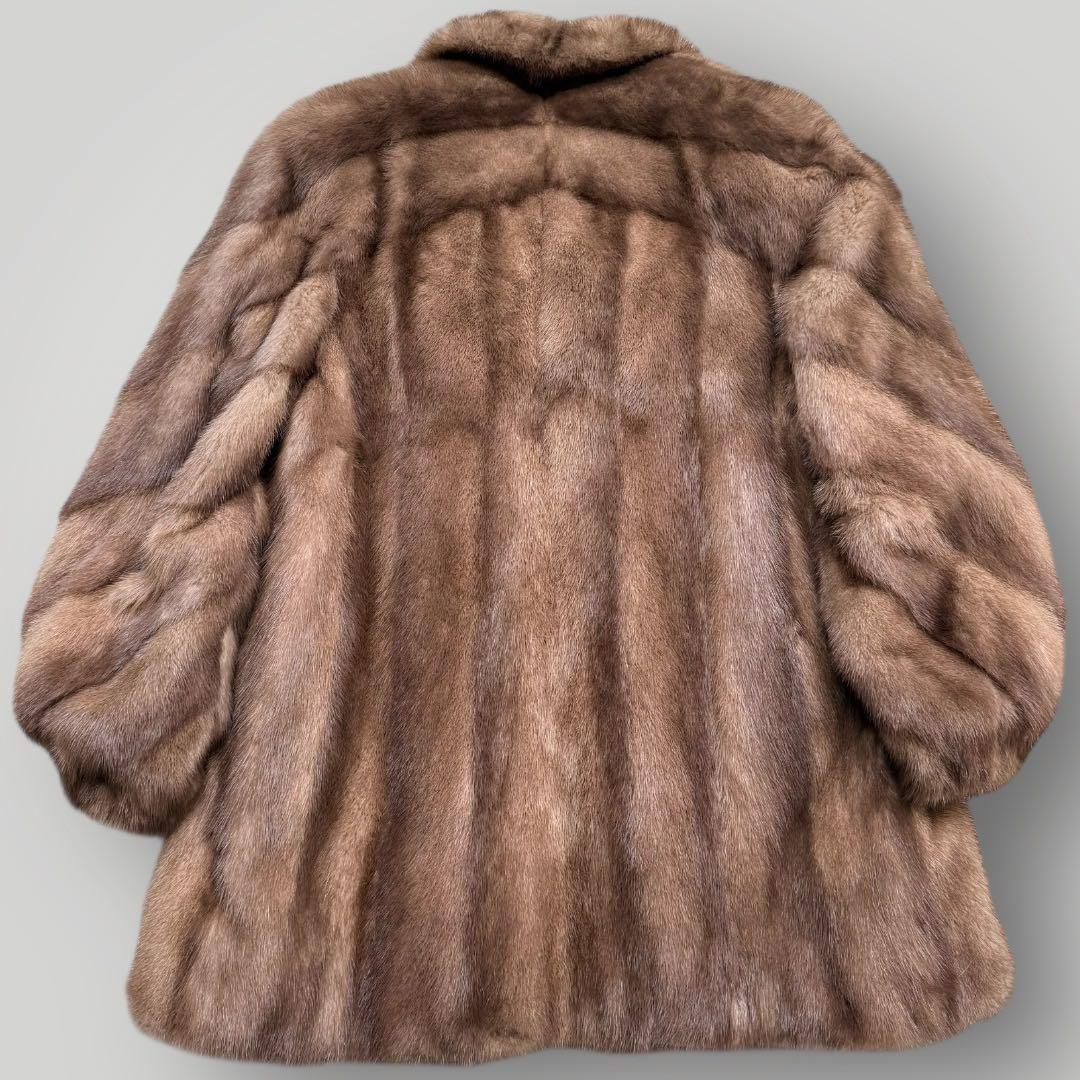 本毛皮☆デミバフミンク MINK ファーコート なめし柔らか◎ 毛艶◎ 11号