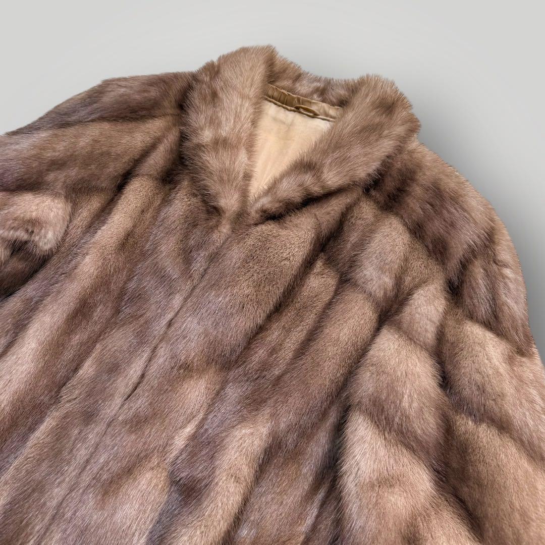 本毛皮☆デミバフミンク MINK ファーコート なめし柔らか◎ 毛艶◎ 11号