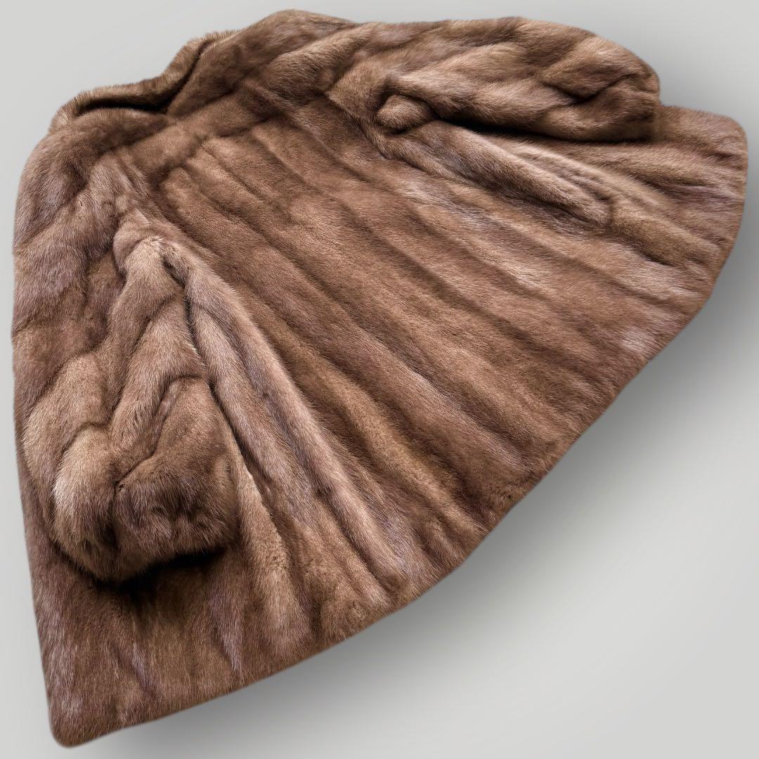 本毛皮☆デミバフミンク MINK ファーコート なめし柔らか◎ 毛艶◎ 11号