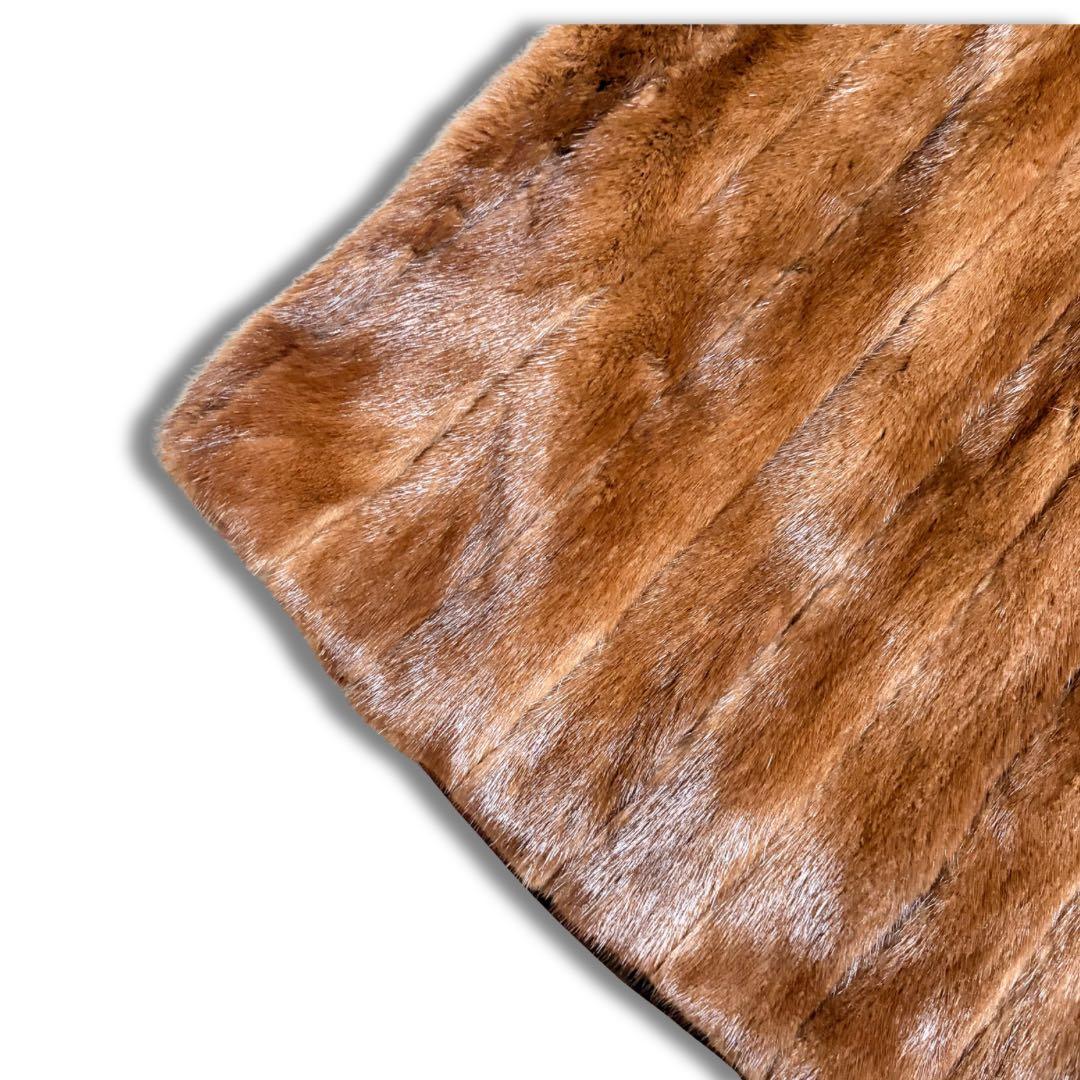 【美品/着丈108cm✨】デミバフミンク リアルファー ロングベスト 本毛皮 貂