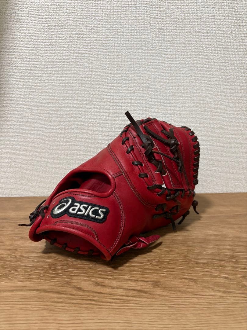 asics アシックス　ファーストミット　軟式グローブ レッド