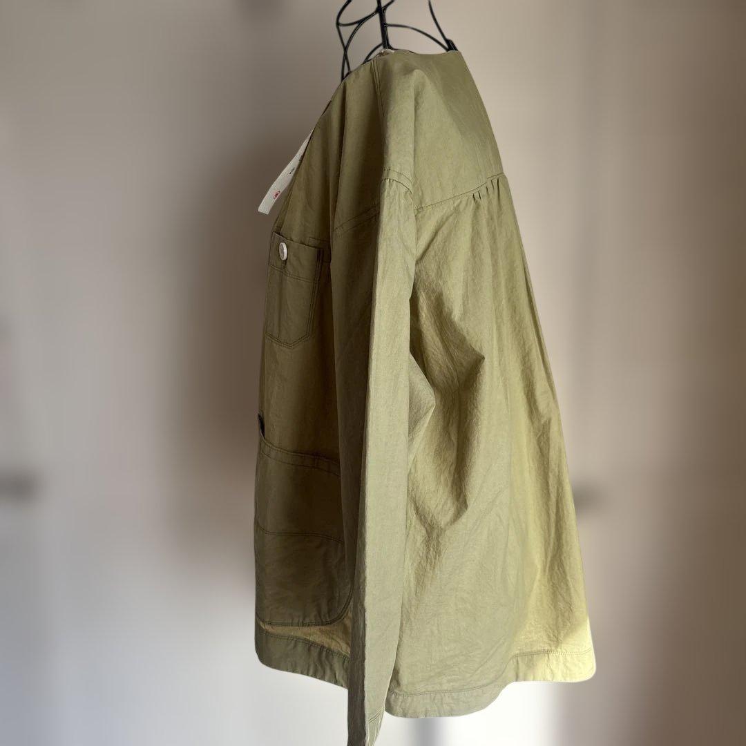 快晴堂　　カーキ ノーカラージャケット Fサイズ