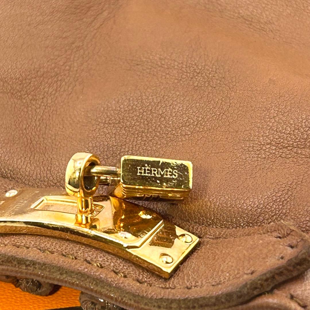 HERMES エルメス　手袋　グローブ　ケリー　ラムレザー　カシミヤ100％