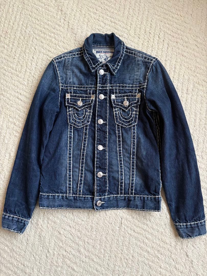 トゥルーレリジョンダークブルー デニムジャケット