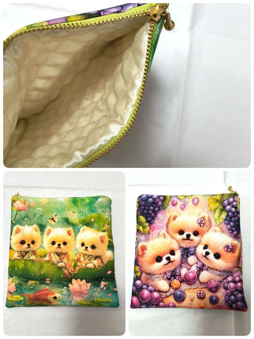 Yourelia様】ハンドメイドオーダー★女の子と犬★巾着&ポーチ&ハンカチ9点