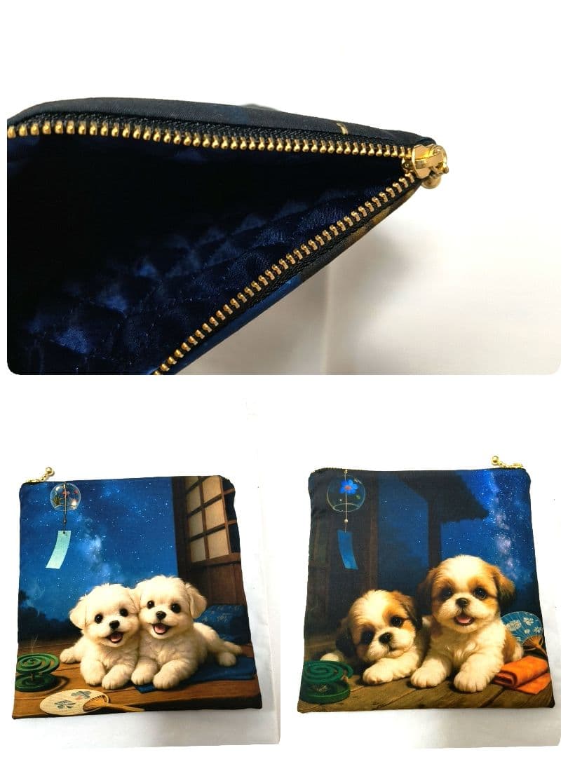 Yourelia様】ハンドメイドオーダー★女の子と犬★巾着&ポーチ&ハンカチ9点