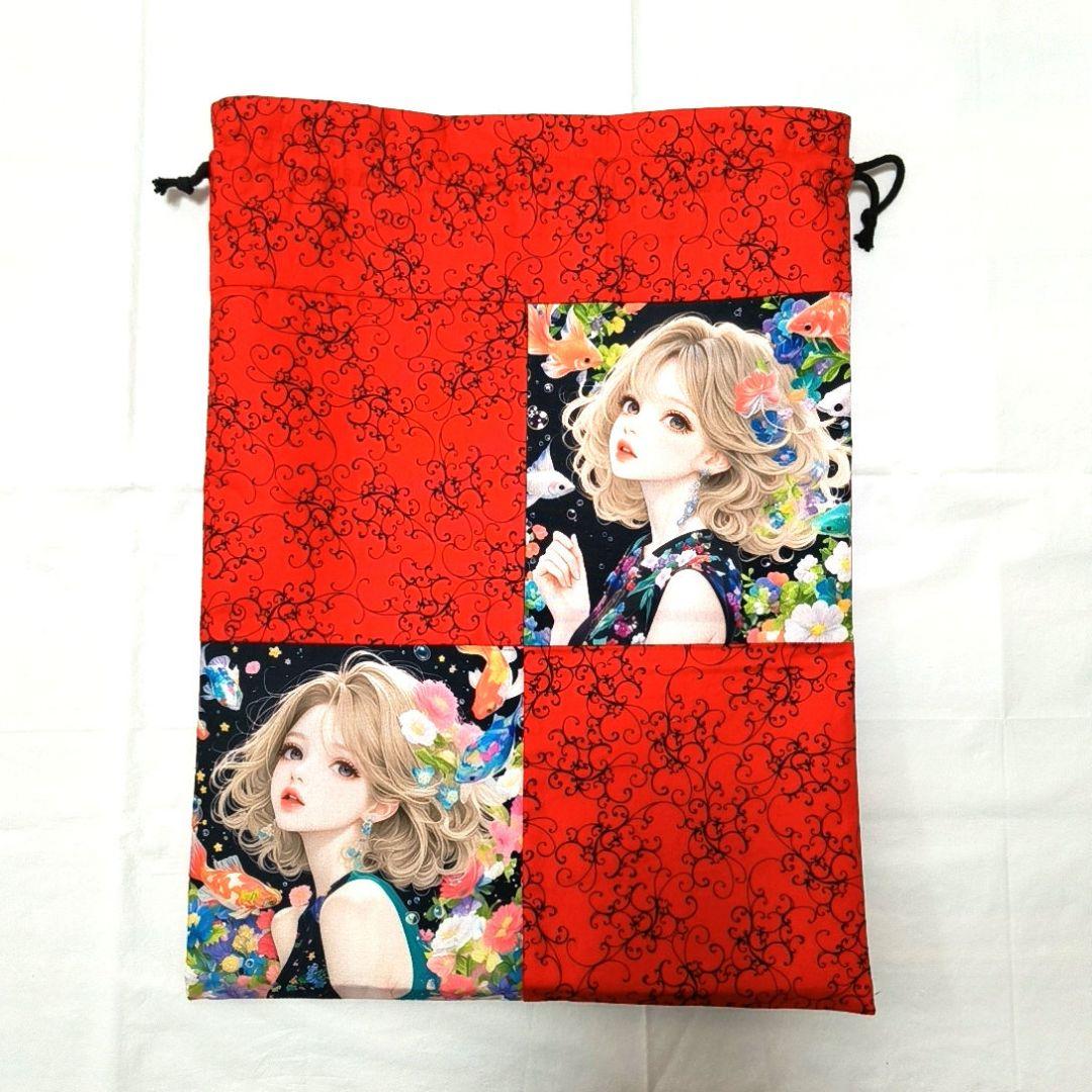 Yourelia様】ハンドメイドオーダー★女の子と犬★巾着&ポーチ&ハンカチ9点