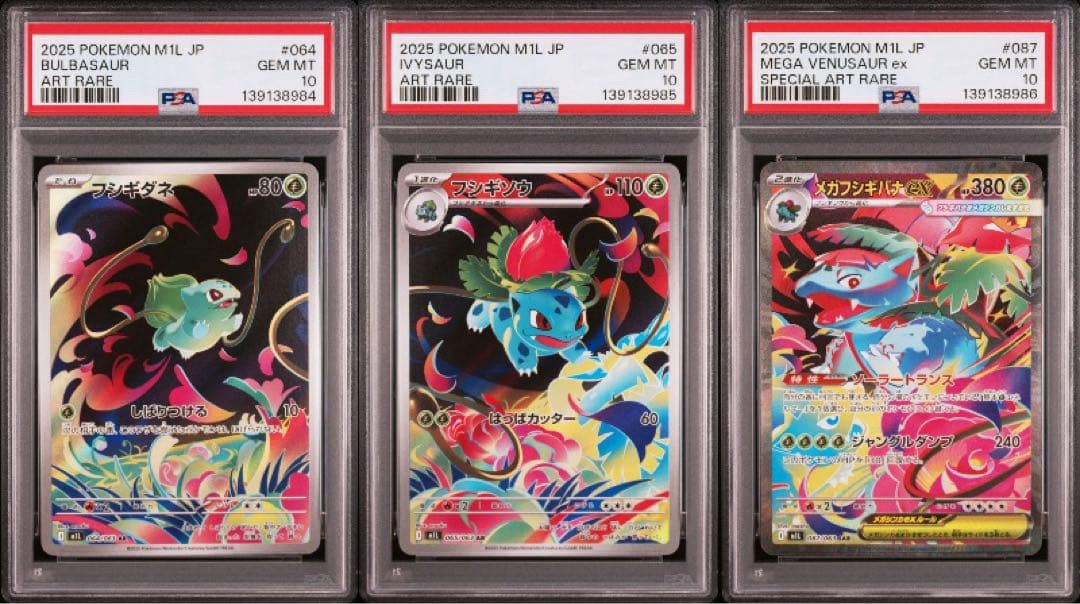 【PSA10 3連番】メガフシギバナex SAR 進化ライン