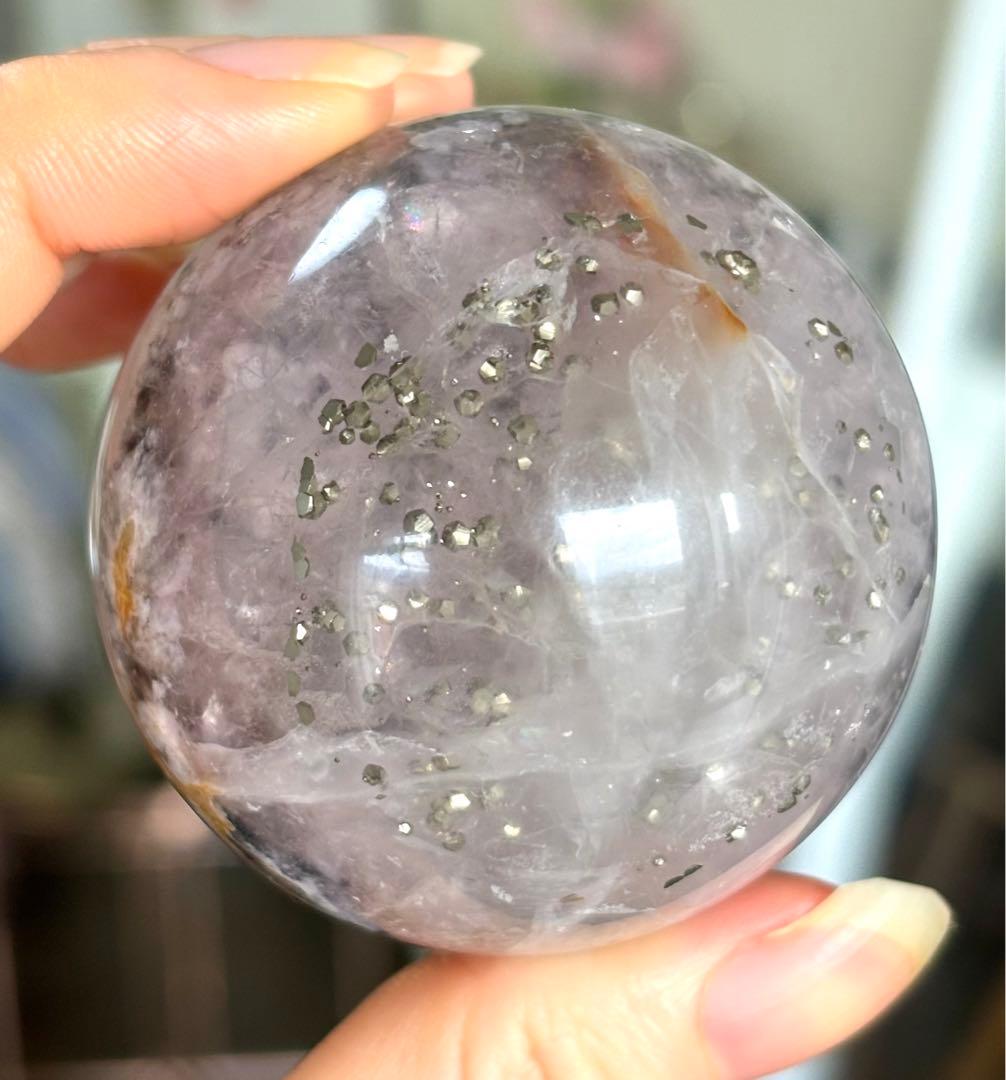 凄くレア　高品質　キューブ　パイライトinフローライト　スフィア　ヒーラー共生