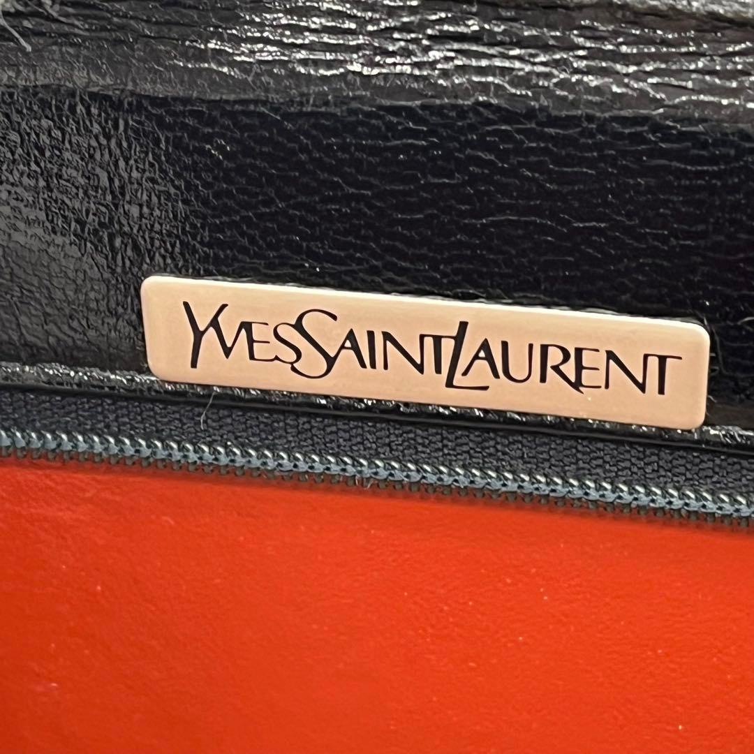 【美品】イヴサンローラン ワンショルダーバッグ 肩掛け リザード型押し 黒