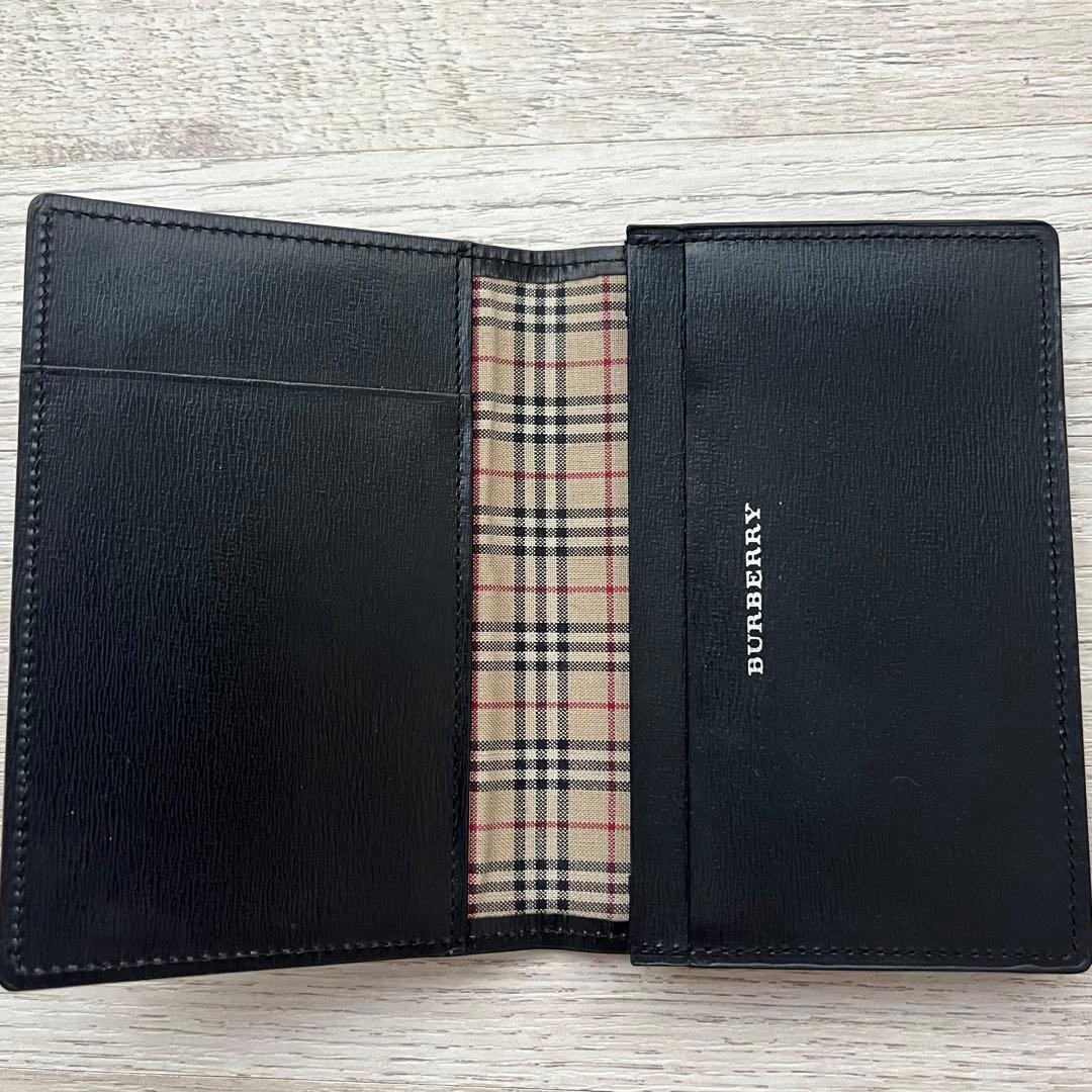 BURBERRY 黒 レザー 名刺入れ カードケース ID パスケース