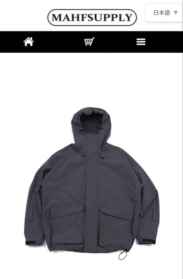 25-26 スノーボードウェア MAHF チャコールグレー L