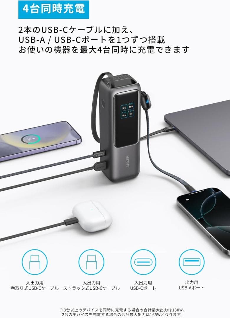 ANKER Power Bank 165W 25000mAh ブラック