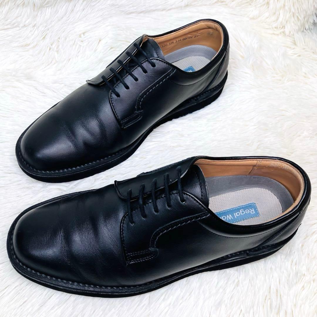 【美品】REGAL27㌢リーガルウォーカー 601W ストレートチップ ブラック