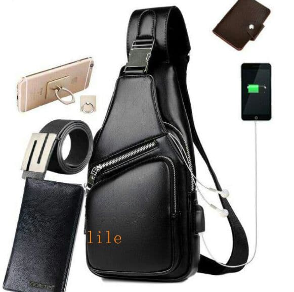 男の人胸元シングルショルダーバッグファッションカジュアル\