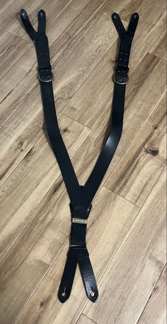 EVISU エビス サスペンダー レザー製 本革ブラック