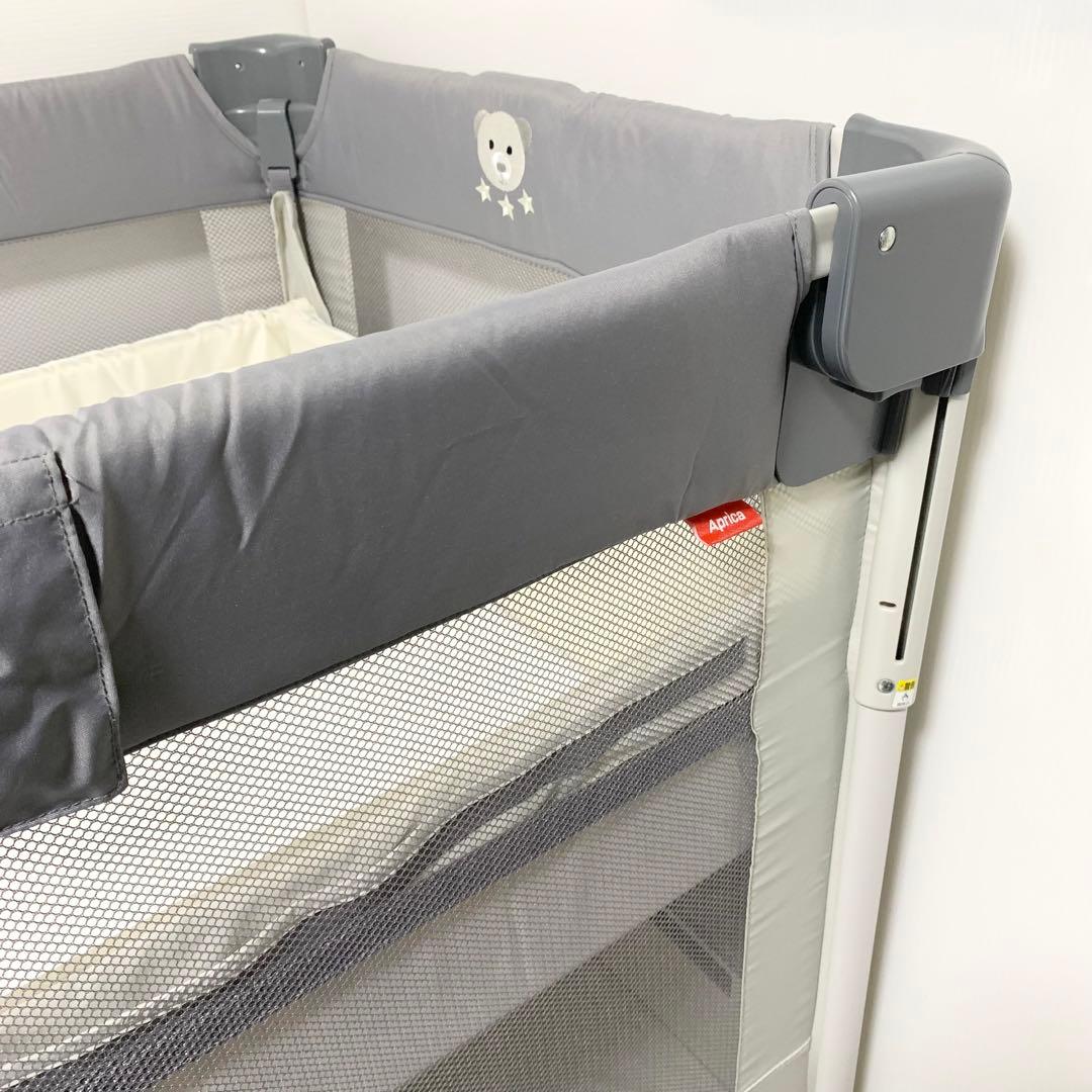 Aprica アップリカ ベビーベッド ココネルエアー AB グレーベア