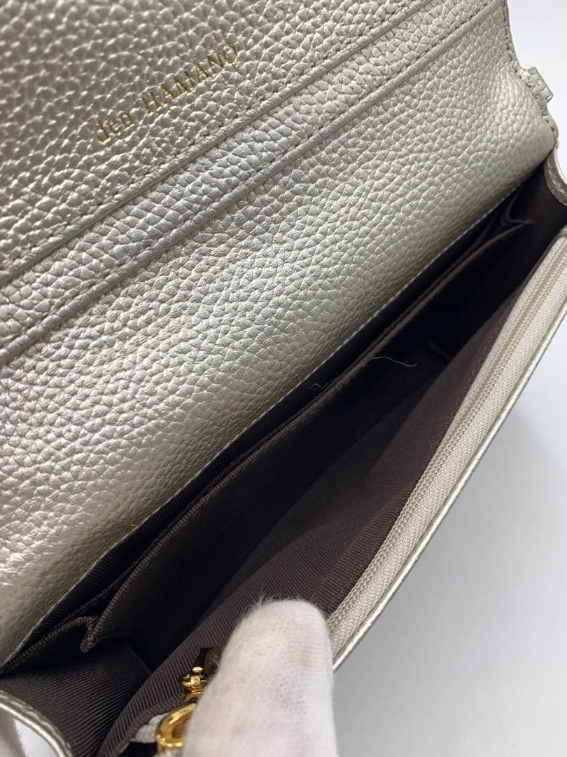 デンハマノ　ブランド　シルバー　ショルダーバッグ　パーティーバッグ　レザー