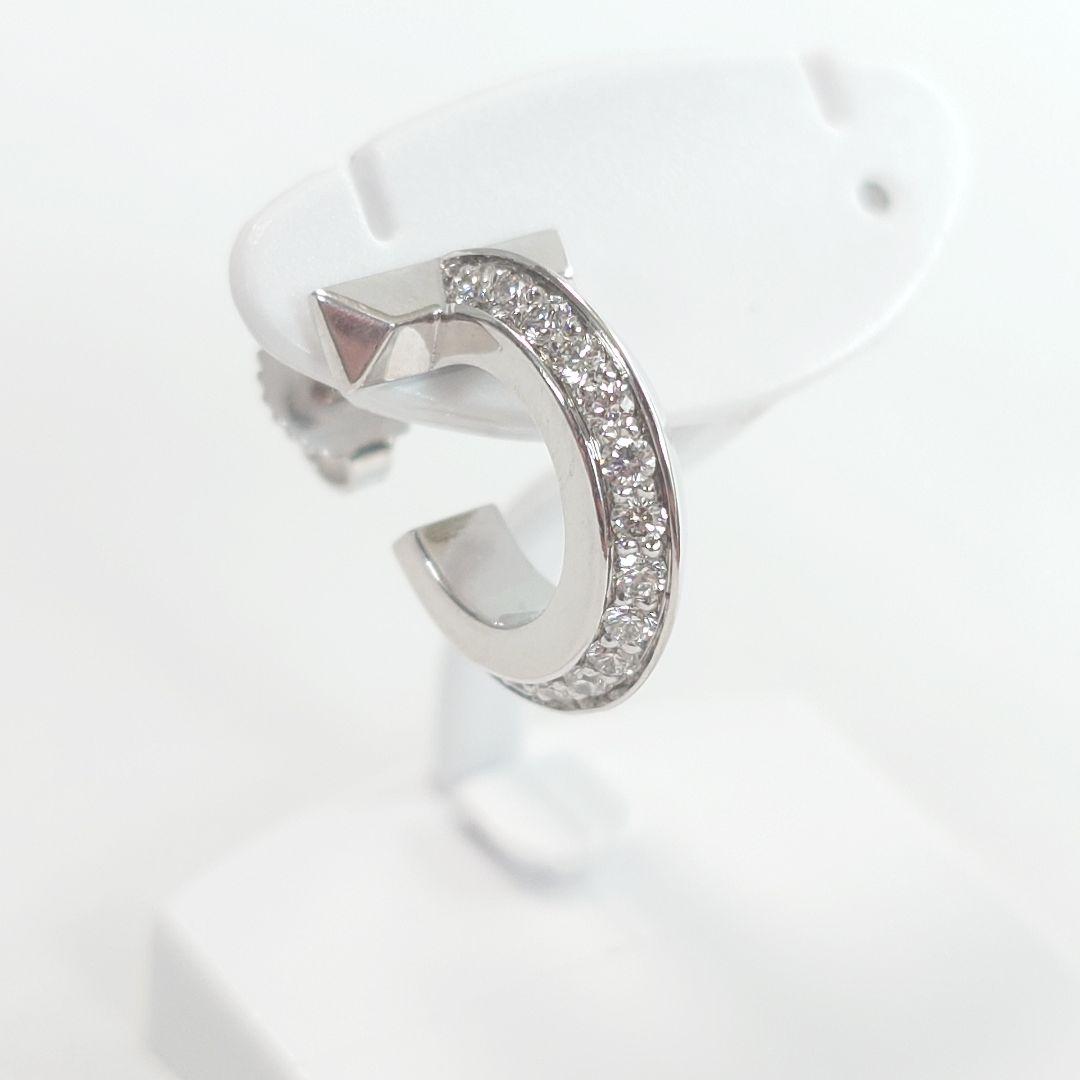 【美品】ティファニー K18WG T ワン フープ ピアス 片耳用 6625