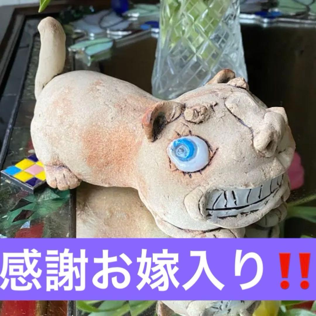 h様へ感謝お嫁入り‼️フィギュリン強運の「BLUEとGOLDのオッズアイねこ」一体