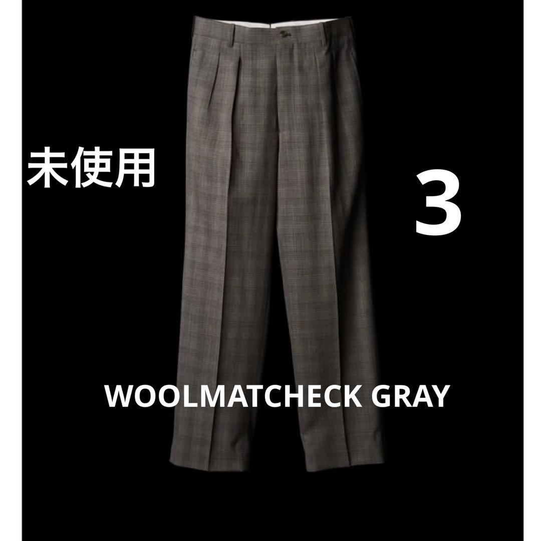 MAATEE&SONS 永遠 スラックス WOOL MAT CHECK GRAY