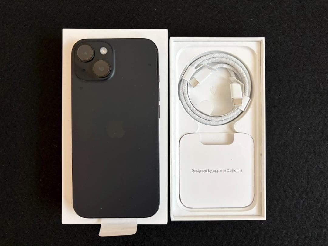 【美品】iPhone15 128GB ブラック 最大容量100% SIMフリー
