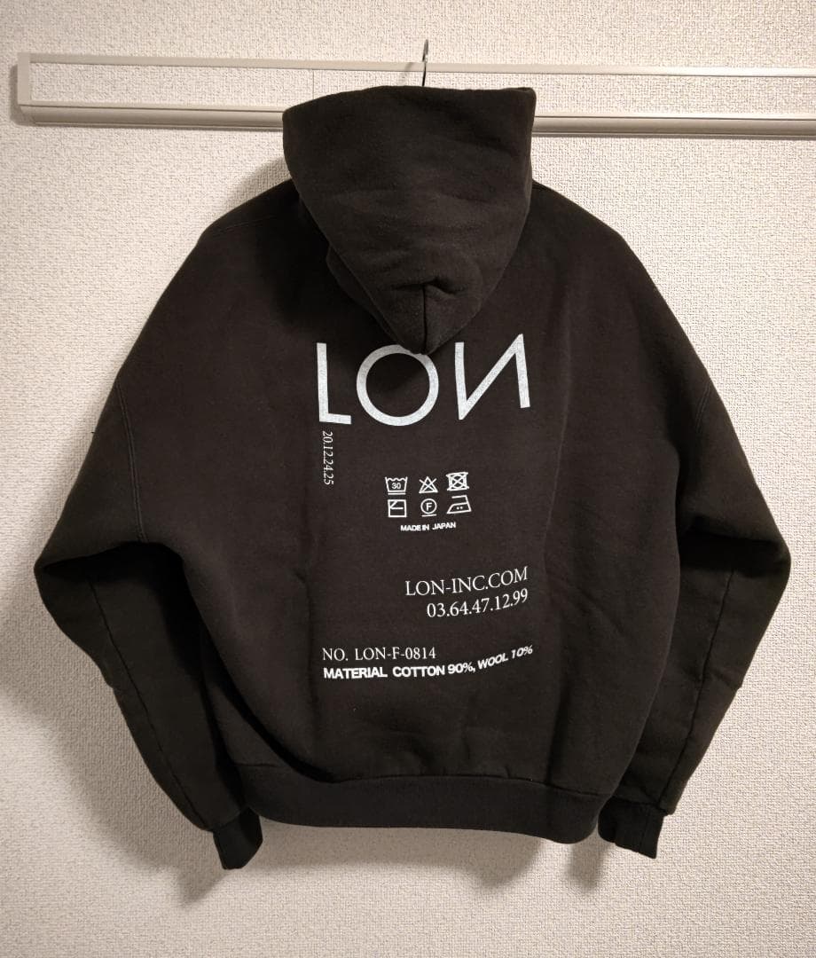 完売品【LON】新作フーディーTwo Side Hoodie/ Charcoal