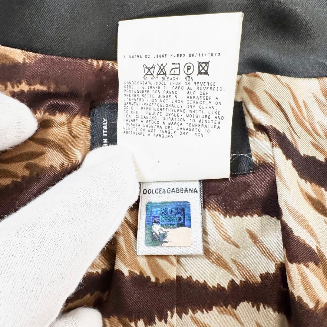 極美品 D＆G ジャケット テーラード ジャケット ドレス トラ柄 ロゴ釦