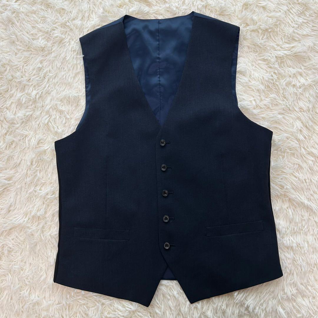 3ピース AB6 SUIT SELECT セットアップスーツ ネイビー