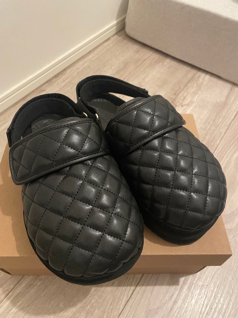 【Racbaki】クロッグシューズ ダブルベルト キルティング Mサイズ