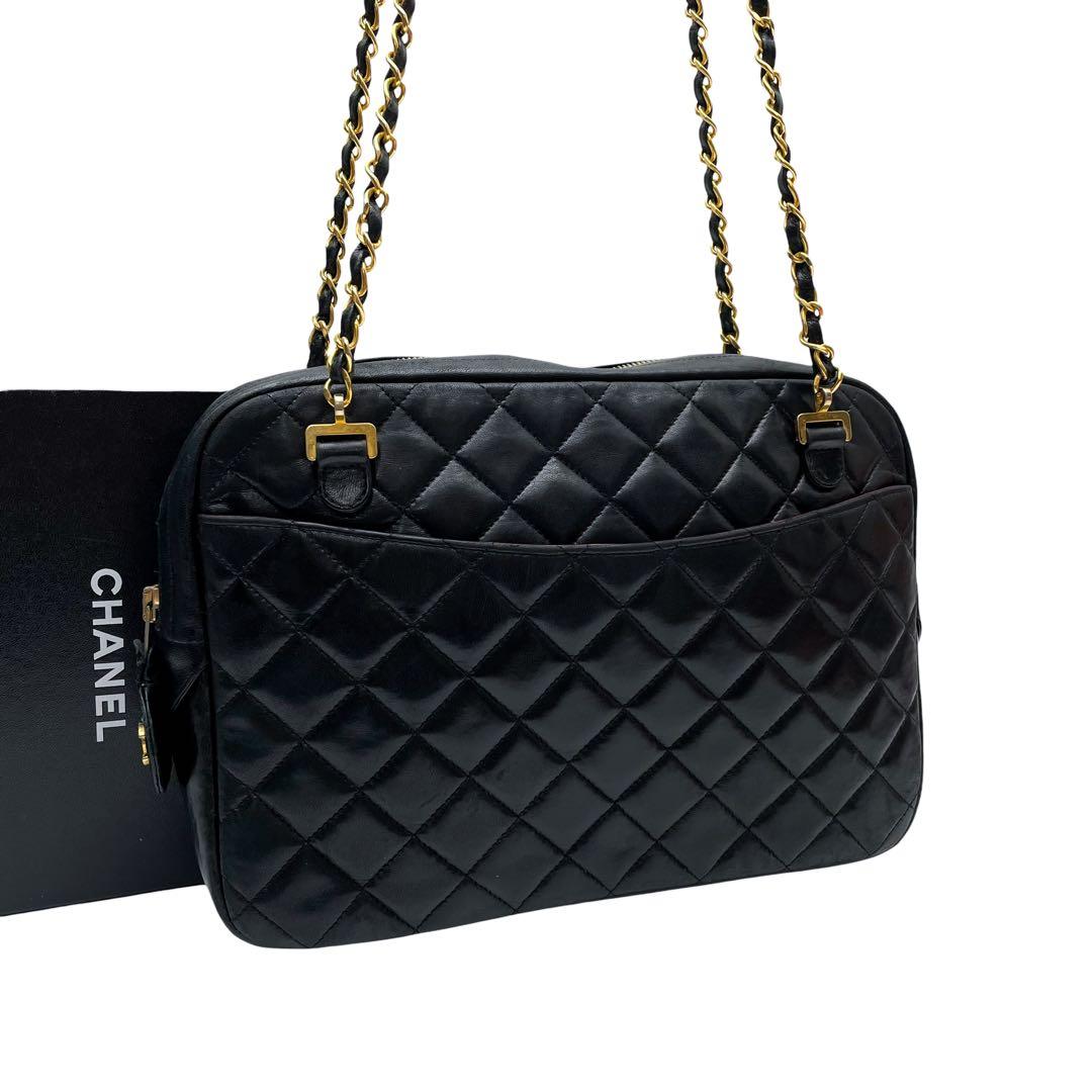 シャネル マトラッセ ラムスキン チェーン ショルダー トート バッグ レザー