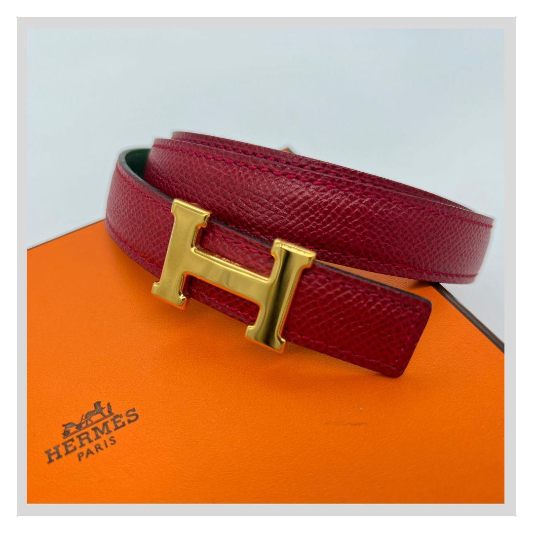 エルメス コンスタンス　ミニ　サイズ65 ベルト ボルドー レザー リバーシブル