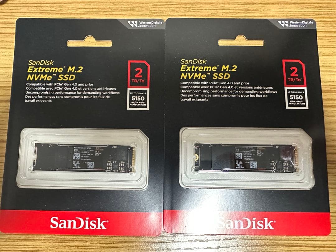 SanDisk Extreme M.2 NVMe SSD 2TB 2枚